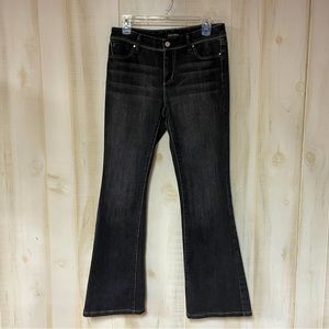 White House Black Market Black Faded Flare Jeans Sz 4R